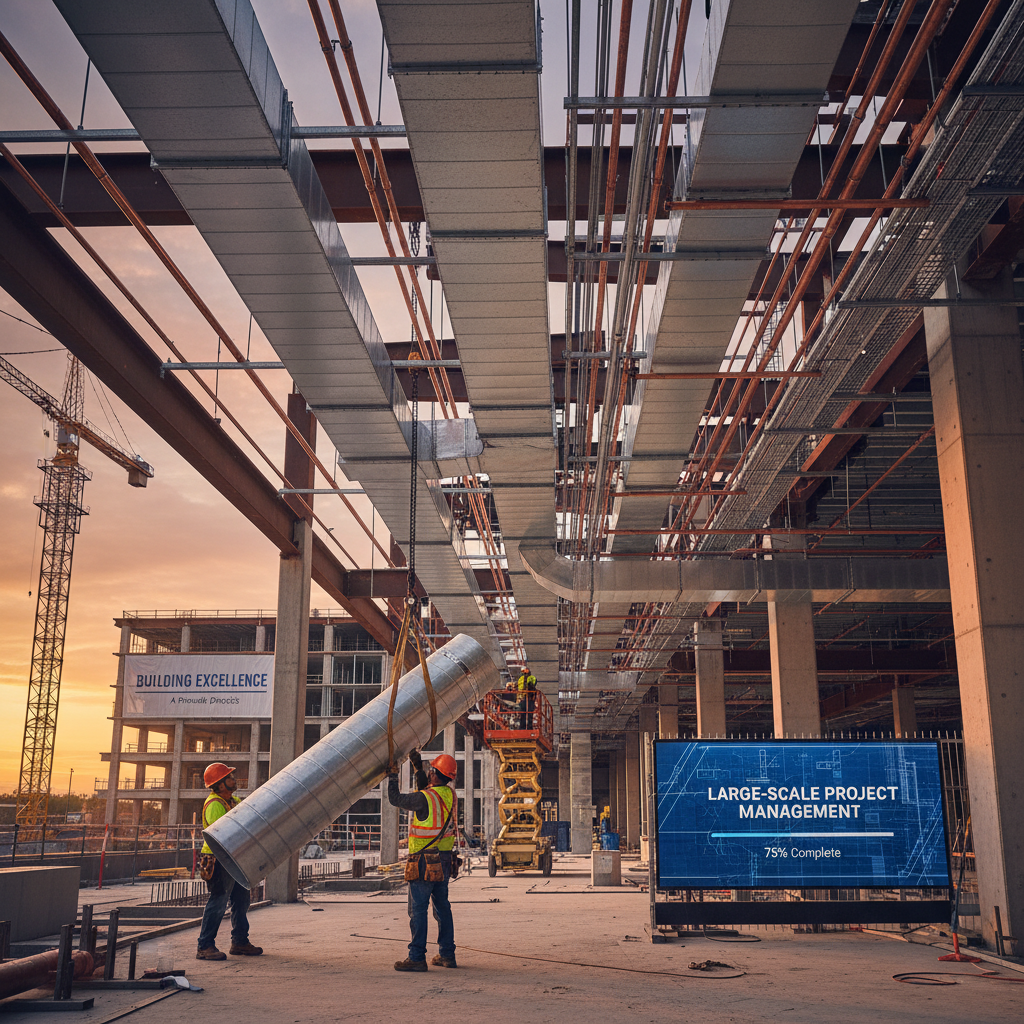 Commercial construction project with mechanical systems